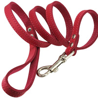 Dogs My Love Genuine Leather Dog Leash 4-Feet Wide Pink