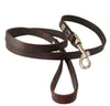 4' Genuine Leather Classic Dog Leash Brown 5/8" Wide for Medium and Large Dogs