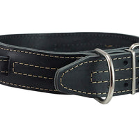 Dogs My Love Black Genuine Leather 27"x1.75" Wide Handle Collar Fits 20"-23" Neck X-Large
