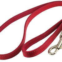Dogs My Love Genuine Leather Dog Leash 4-Feet Wide Pink