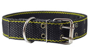 Heavy Duty Nylon and Leather Dog Collar 1.5" Wide. Fits 17"-24" Neck XLarge Rottweiler, Mastiff