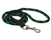 Dogs My Love 6ft Long Braided Rope Dog Leash Green with Black 6 Sizes