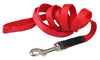 Dog Leash 1/2" Wide Nylon 5ft Length with Leather Enforced Snap Red Small