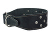 Dogs My Love 3" Extra Wide Genuine Leather Studded Black Collar Fits 23.5"-28" Neck XLarge Breeds
