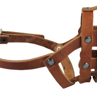 Real Leather Dog Basket Muzzle #0 Tan - Spaniel, Poodle, Schnauzer (Circumf 8.5", Snout Length 2")