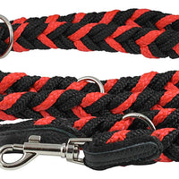 6 Way European Multifunctional Braided Dog Leash Adjustable Schutzhund Lead 42"-68" Long 4 Sizes Red