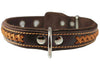 Genuine Leather Braided Dog Collar, Brown 1.25" Wide. Fits 16"-20.5" Neck.