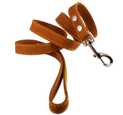 Genuine Thick Leather Classic Dog Leash 3/4" Wide 4 Ft, Medium, Large