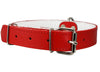 Dogs My Love Genuine Leather Felt Padded Dog Collar Red