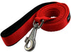 Dogs My Love 6ft Long Neoprene Padded Handle Nylon Leash 4 Sizes Red