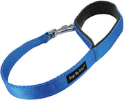 Short Dog Leash Padded Handle Wide Nylon Traffic Lead 22" Long Blue
