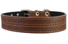 Genuine Leather Dog Collar, Padded Brown, 1.5" Wide. Fits 14"-18" Neck Size , Medium