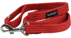 Dog Leash 4.5ft Long Cotton Web for Training, Red 4 Sizes