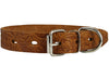 Genuine Tooled Leather Dog Collar Hunting Pattern Tan 3 Sizes