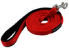 Dogs My Love 6ft Long Neoprene Padded Handle Nylon Leash 4 Sizes Red