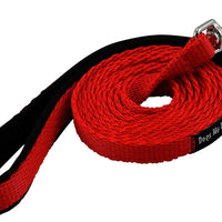 Dogs My Love 6ft Long Neoprene Padded Handle Nylon Leash 4 Sizes Red