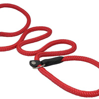Dogs My Love Nylon Rope Slip Dog Lead Adjustable Collar and Leash 6ft Long Red