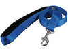 Dogs My Love 4ft Long Neoprene Padded Handle Nylon Leash 4 Sizes Blue