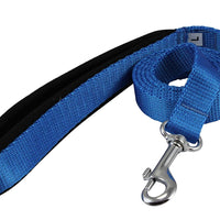 Dogs My Love 4ft Long Neoprene Padded Handle Nylon Leash 4 Sizes Blue