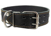 Genuine Leather Studded Dog Collar 2" Wide Black Fit 19"-22" Neck. Retriever, Doberman, Rottweiler