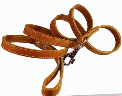 Genuine Thick Leather Dog Leash 6' Long, 3/4