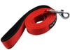 Dogs My Love 4ft Long Neoprene Padded Handle Nylon Leash 4 Sizes Red