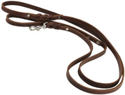 6' Genuine Leather Braided Dog Leash Brown 3/8" Wide for Small Breeds