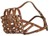 Secure Leather Mesh Basket Dog Muzzle #16 Brown - Great Dane, Mastiff (Circumf 15.5", Snout 4.5")