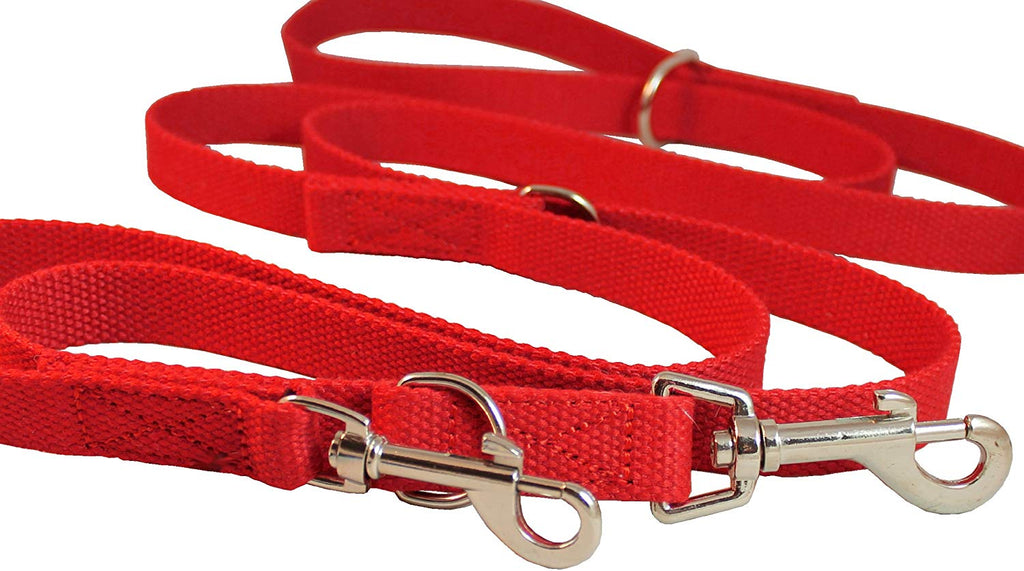 Dogs My Love 6 Way European Multi-functional Cotton Web Dog Leash, Adjustable Lead 50"-90" Long
