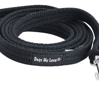 Dog Leash 4.5ft Long Cotton Web for Training, Black 4 Sizes