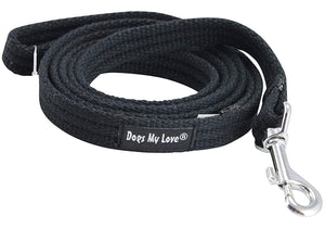 Dog Leash 4.5ft Long Cotton Web for Training, Black 4 Sizes