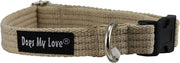Cotton Web Adjustable Dog Collar 4 Sizes Beige