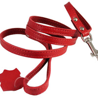 Genuine Leather Classic Dog Leash 1/2" Wide 4 Ft, Boston Terrier, Poodle, Puppies
