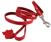 Genuine Leather Classic Dog Leash 1/2" Wide 4 Ft, Boston Terrier, Poodle, Puppies