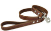 4' Classic Genuine Leather Dog Leash 1" Wide for Largest Breeds Brown