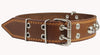 Genuine 1.75" Wide Thick Leather Studded Dog Collar. Fits 21.5"-26" Neck, XLarge Breeds Bullmastiff