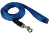 Dog Leash 1/2" Wide Nylon 6ft Length with Leather Enforced Snap Blue Small