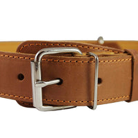 Genuine Leather Collar for Large and XLarge Dogs 20"-25" Neck Size, 1.5" Wide, Brown.