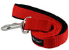 Dogs My Love 4ft Long Neoprene Padded Handle Nylon Leash 4 Sizes Red