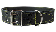 Genuine Thick Leather Dog Collar 20"-27" Neck Size, 1.75" Wide, Black Mastiff, Great Dane