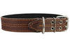 Genuine Leather Dog Collar, Padded, Brown 1.5" Wide. Fits 22.5"-26.5" neck size Great Dane Mastiff