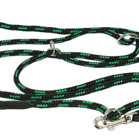 Adjustable Multifunctional Rope Dog Leash 42"-70" Green/Black