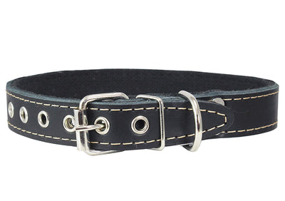 Genuine Leather Dog Collar, Cotton Padded, 1