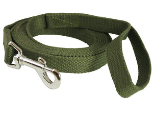 Dog Leash 3/4" Wide Cotton Web 10 Ft Long for Training Swivel Locking Snap, Pitt Bull, Cane Corso