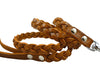 Genuine Fully Braided Leather Dog Leash 4 Ft Long 5/8" Wide Brown, Medium Breeds