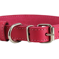 Genuine Leather Dog Collar Pink 4 Sizes