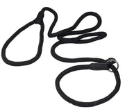 Dogs My Love Nylon Rope Slip Dog Lead Collar and Leash British Style 4ft Long Black