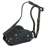 Real Leather Cage Basket Secure Dog Muzzle - German Shepherd (Circumf 13.7", Snout Length 4.7")
