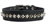 Thick Genuine Leather Spiked Studded Dog Collar Black 18"-22" Neck Retriever Rottweiler Pitbull