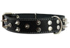 Dogs My Love Real Leather Black Spiked Dog Collar Spikes 1.6" Wide. Fits 19"-23.5" Neck Large Breeds